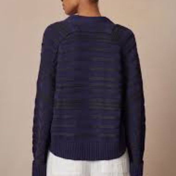 Me+EM Raised Stripe Cotton Cardigan - Picture 7 of 7